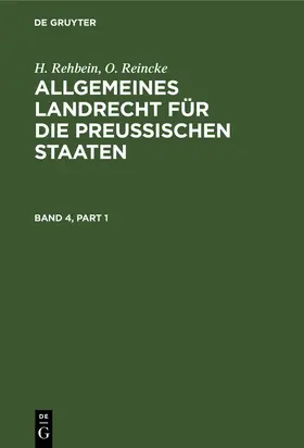 Achilles / Hinschius / Johow |  Allgemeines Landrecht für die Preußischen Staaten. Band 4 | Buch |  Sack Fachmedien