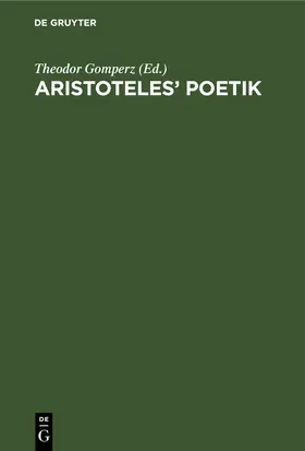 Gomperz |  Aristoteles’ Poetik | eBook | Sack Fachmedien