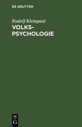 Kleinpaul |  Volkspsychologie | eBook | Sack Fachmedien