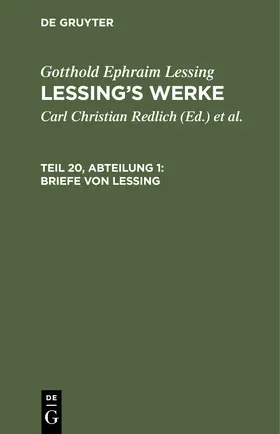 Lessing / Redlich / Pilger |  Briefe von Lessing | Buch |  Sack Fachmedien