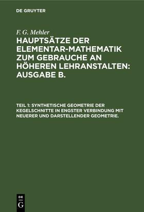 Schulte-Tiggs / Mehler |  Synthetische Geometrie der Kegelschnitte in engster Verbindung mit neuerer und darstellender Geometrie. | eBook | Sack Fachmedien