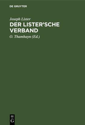 Lister / Thamhayn |  Der Lister’sche Verband | eBook | Sack Fachmedien