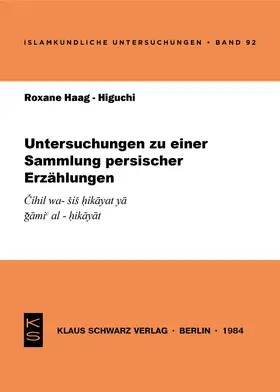 Haag-Higuchi |  Untersuchungen zu einer Sammlung persischer Erzählungen | eBook | Sack Fachmedien