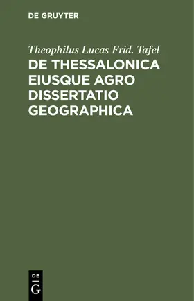 Tafel |  De Thessalonica eiusque agro dissertatio geographica | Buch |  Sack Fachmedien