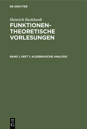 Burkhardt |  Algebraische Analysis | Buch |  Sack Fachmedien