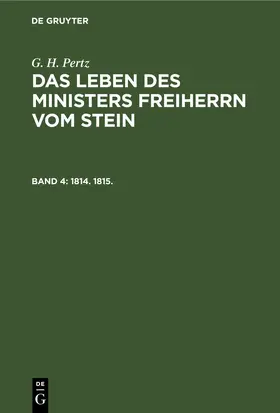 Pertz |  1814. 1815. | eBook | Sack Fachmedien