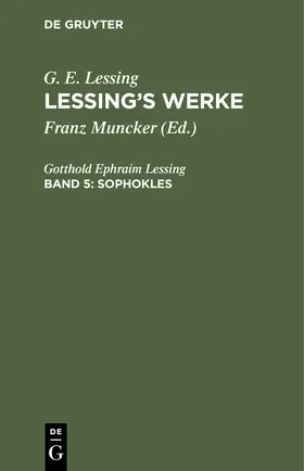 Lessing | Sophokles | Buch | 978-3-11-240547-5 | sack.de