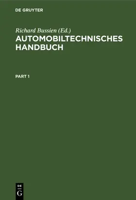 Bussien |  Automobiltechnisches Handbuch | Buch |  Sack Fachmedien