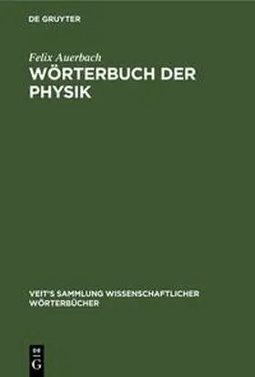 Auerbach |  Wörterbuch der Physik | Buch |  Sack Fachmedien