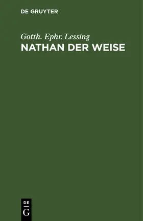 Lessing |  Nathan der Weise | Buch |  Sack Fachmedien