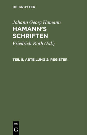 Hamann / Roth |  Register | Buch |  Sack Fachmedien