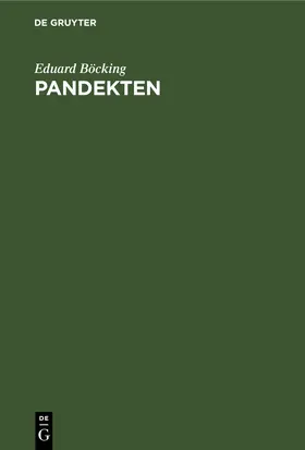 Böcking |  Pandekten | eBook | Sack Fachmedien