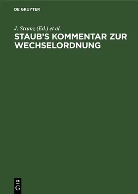 Stranz | Staub’s Kommentar zur Wechselordnung | E-Book | sack.de