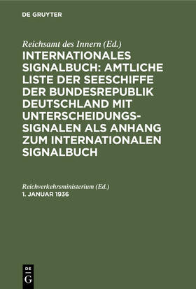 Reichverkehrsministerium |  1. Januar 1936 | Buch |  Sack Fachmedien