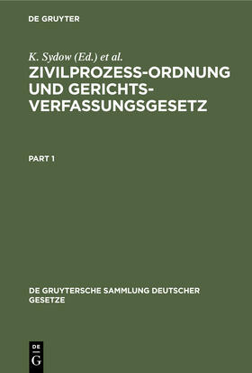 Busch / Sydow / Kranz |  Zivilprozeßordnung und Gerichtsverfassungsgesetz | Buch |  Sack Fachmedien