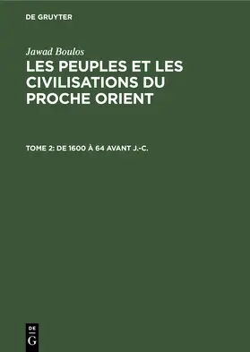 Boulos |  De 1600 à 64 avant J.-C. | Buch |  Sack Fachmedien