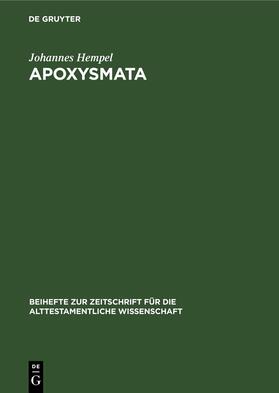 Hempel |  Apoxysmata | eBook | Sack Fachmedien