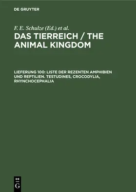 Mertens / Wermuth |  Liste der rezenten Amphibien und Reptilien. Testudines, Crocodylia, Rhynchocephalia | Buch |  Sack Fachmedien