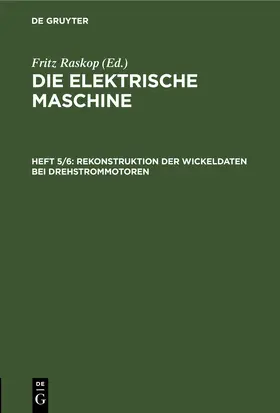 Raskop |  Rekonstruktion der Wickeldaten bei Drehstrommotoren | eBook | Sack Fachmedien