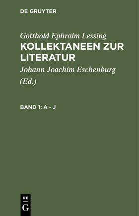 Lessing / Eschenburg |  A - J | Buch |  Sack Fachmedien