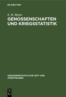 Meyer |  Genossenschaften und Kriegsstatistik | eBook | Sack Fachmedien