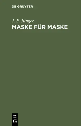 Jünger |  Maske für Maske | Buch |  Sack Fachmedien