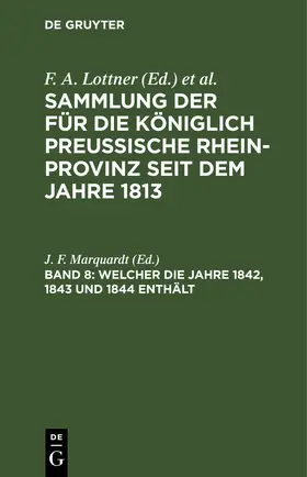 Marquardt |  Welcher die Jahre 1842, 1843 und 1844 enthält | eBook | Sack Fachmedien