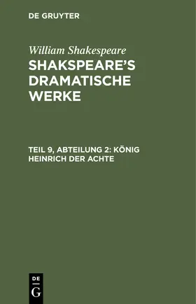 Shakespeare |  König Heinrich der Achte | Buch |  Sack Fachmedien