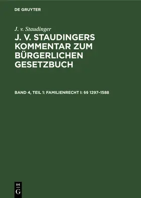  Familienrecht I: §§ 1297-1588 | Buch |  Sack Fachmedien