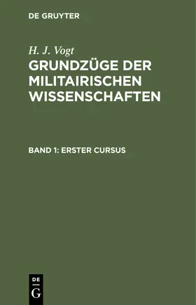 Vogt |  Erster Cursus | Buch |  Sack Fachmedien