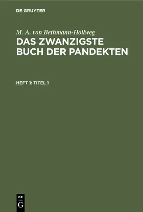 Bethmann-Hollweg |  Titel 1 | Buch |  Sack Fachmedien