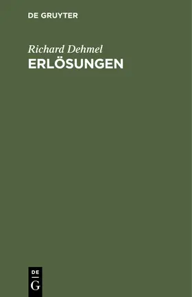 Dehmel |  Erlösungen | Buch |  Sack Fachmedien