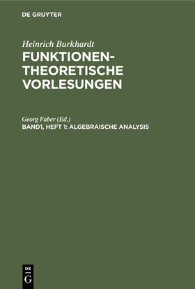 Faber |  Algebraische Analysis | Buch |  Sack Fachmedien
