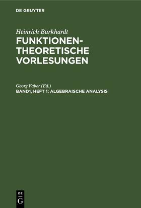 Faber |  Algebraische Analysis | eBook | Sack Fachmedien