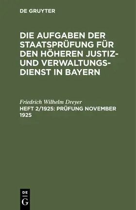  Prüfung November 1925 | eBook | Sack Fachmedien