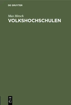 Hirsch |  Volkshochschulen | Buch |  Sack Fachmedien