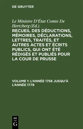  L¿année 1756 jusqu¿à l¿année 1778 | Buch |  Sack Fachmedien