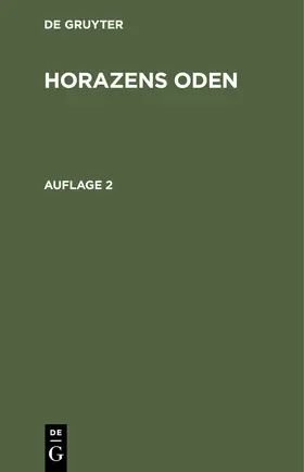  Horazens Oden | Buch |  Sack Fachmedien