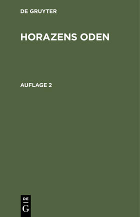  Horazens Oden | eBook | Sack Fachmedien