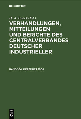 Bueck |  Dezember 1906 | Buch |  Sack Fachmedien