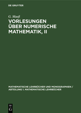Maeß |  Vorlesungen über numerische Mathematik, II | Buch |  Sack Fachmedien