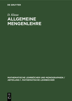 Klaua |  Allgemeine Mengenlehre | Buch |  Sack Fachmedien