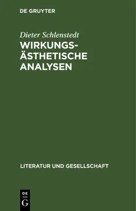 Schlenstedt |  Wirkungsästhetische Analysen | eBook | Sack Fachmedien