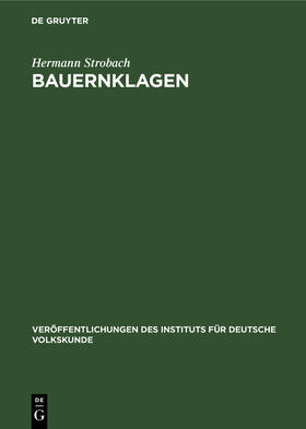 Strobach |  Bauernklagen | Buch |  Sack Fachmedien