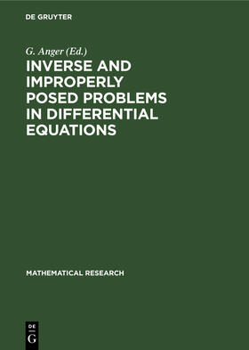 Anger |  Inverse and Improperly Posed Problems in Differential Equations | Buch |  Sack Fachmedien