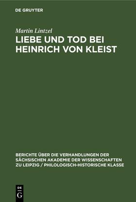 Lintzel |  Liebe und Tod bei Heinrich von Kleist | eBook | Sack Fachmedien