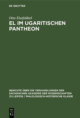 Eissfeldtel |  El im ugaritischen Pantheon | Buch |  Sack Fachmedien