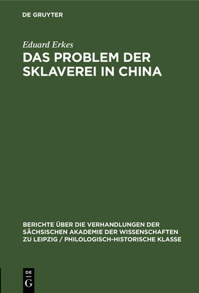 Erkes |  Das Problem der Sklaverei in China | Buch |  Sack Fachmedien