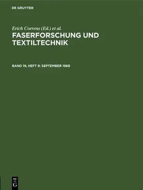 Correns / Frenzel / Bobeth |  September 1968 | eBook | Sack Fachmedien