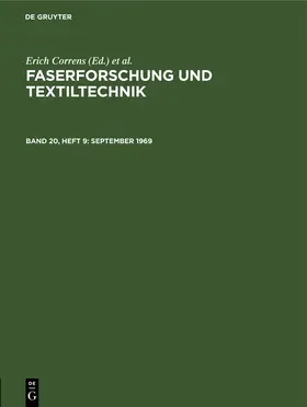 Correns / Frenzel / Bobeth |  September 1969 | eBook | Sack Fachmedien